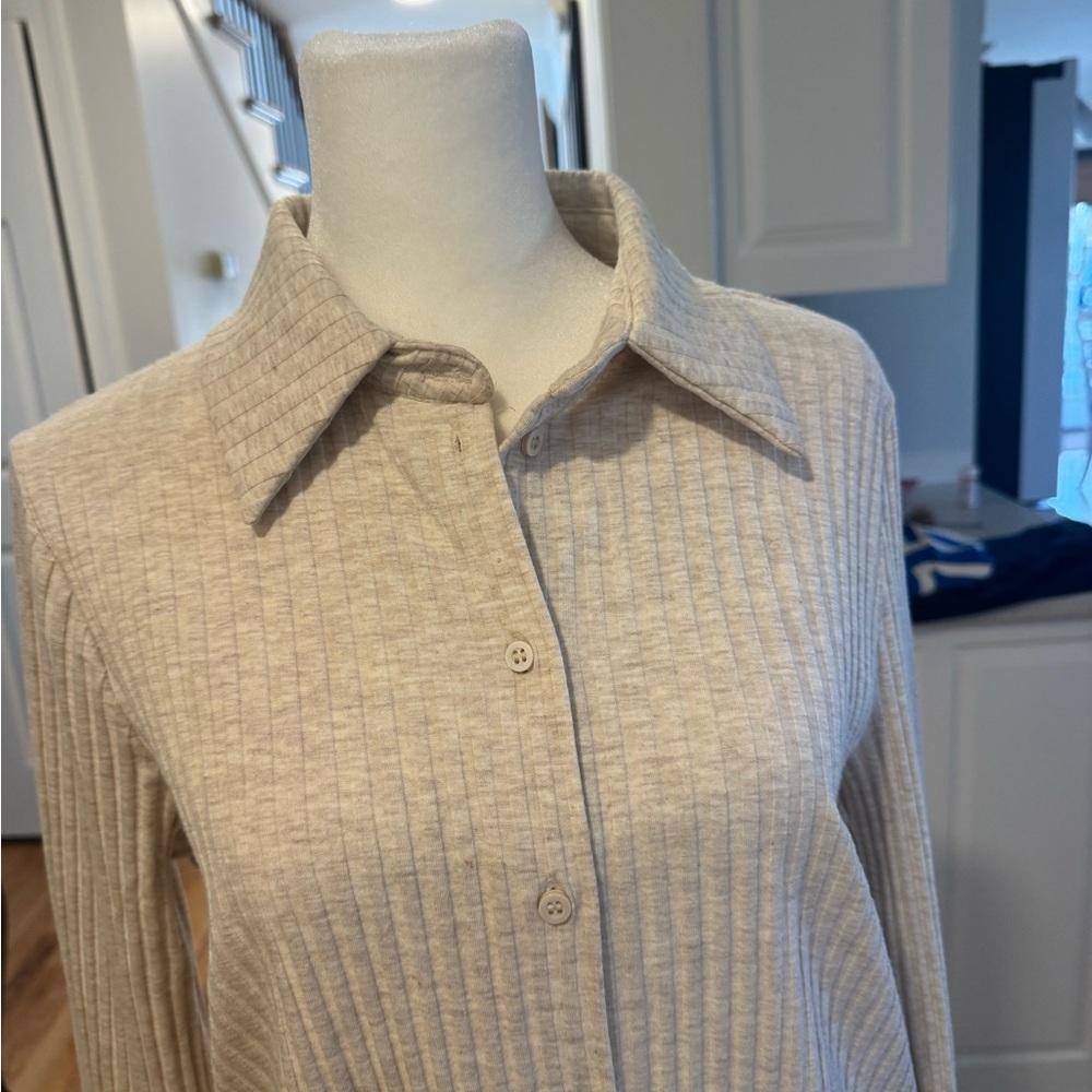 H&M Beige Long Sleeve Knit Dress - Picture 7 of 8